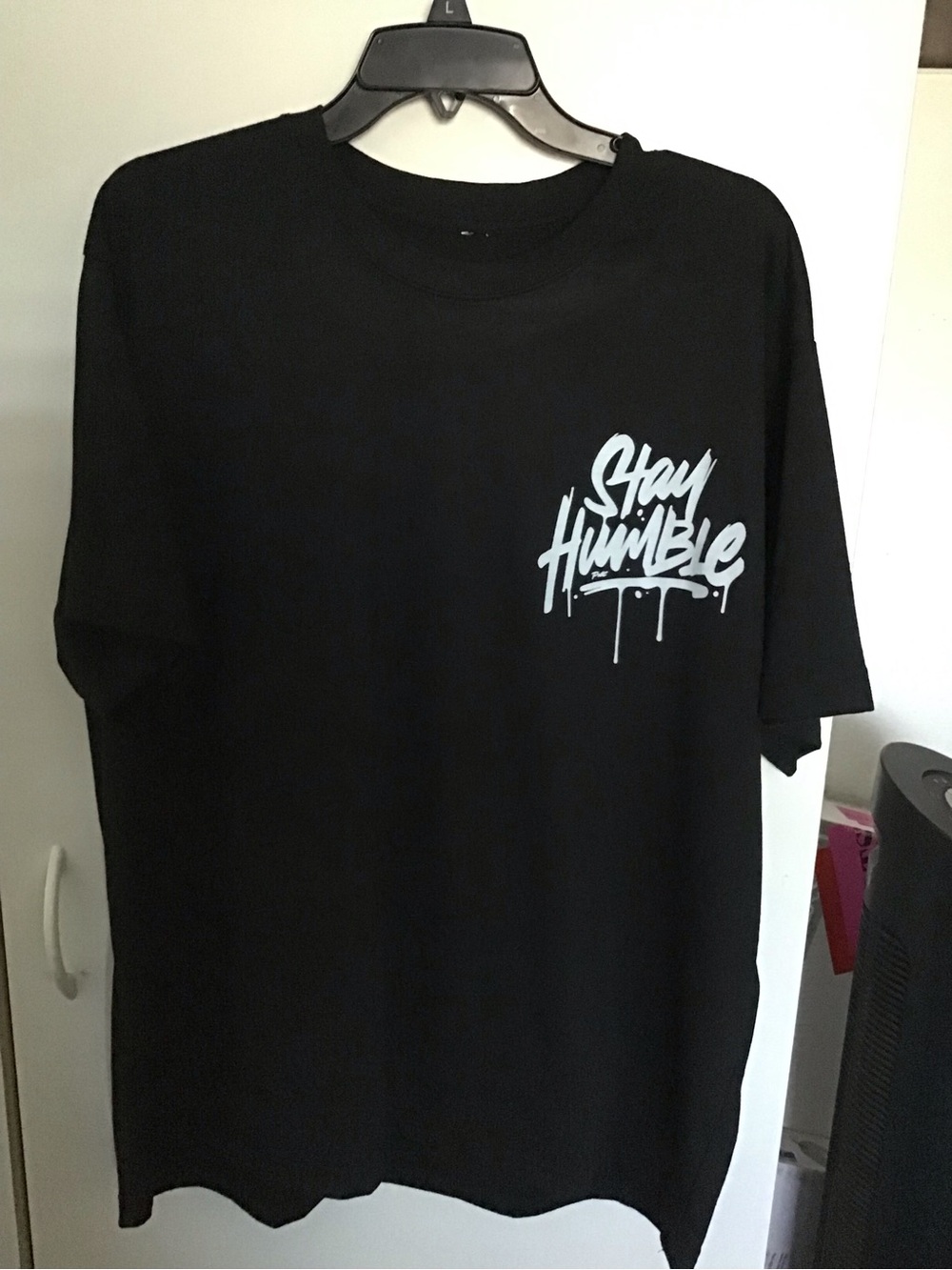 Stay Humble Never Look Back Black Graphic T-Shirt